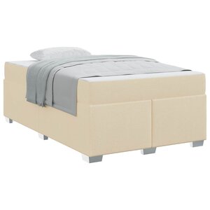 vidaXL Cadre de lit avec matelas Crème 120 x 190 cm tissu