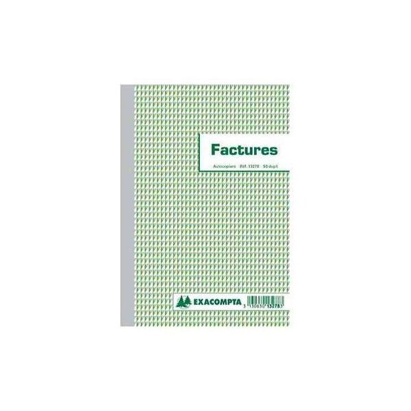 Manifold Factures avec mention TVA 29 7x21cm 50 feuillets dupli x 5 EXACOMPTA