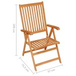 Vidaxl chaises de jardin 6 pièces avec coussins à carreaux rouge teck