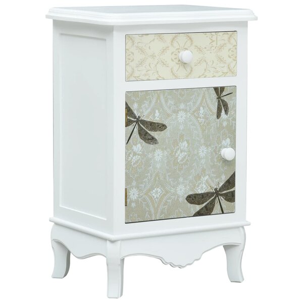 vidaXL Table de chevet Blanc et gris 40x30x62 cm MDF