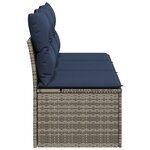 vidaXL Canapé de jardin avec coussins 3 places gris résine tressée