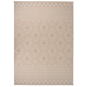vidaXL Tapis à tissage plat d'extérieur 120x170 cm Rayures brunes