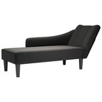 vidaXL Fauteuil long avec accoudoir droit noir tissu