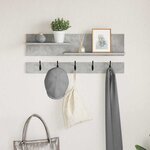 vidaXL Porte-manteau mural avec étagère Gris béton 90 x 15 x 36 cm