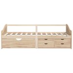 vidaXL Lit de repos 3 places sans matelas Bois de pin massif 90x200 cm