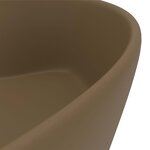 vidaXL Lavabo de luxe avec trop-plein Crème mat 36x13 cm Céramique