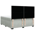 vidaXL Sommier à lattes de lit et matelas Gris clair 200x200cm Velours