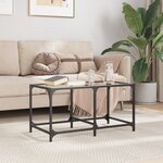 vidaXL Table basse avec dessus en verre transparent 78 5x40x40cm acier