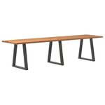 vidaXL Table à manger avec bord naturel 320x80x74 cm bois massif chêne