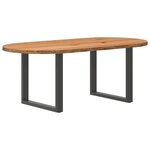 vidaXL Table à manger marron clair bois de chêne massif ovale