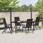 vidaXL Ensemble de salle à manger pour jardin 5 Pièces Noir café