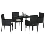 vidaXL Ensemble de salle à manger pour jardin 5 Pièces Noir polyrotin
