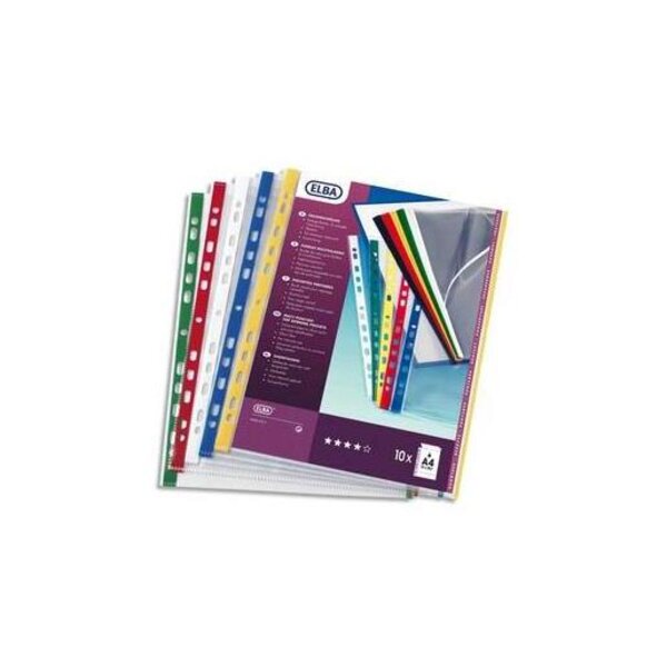 Sachet de 10 pochettes avec deux bords couleur Blanc OXFORD