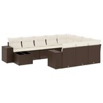 vidaXL Salon de jardin et coussins 11 Pièces marron résine tressée