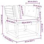 vidaXL Canapé de jardin accoudoirs avec coussins bois massif douglas