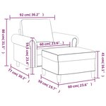 vidaXL Fauteuil avec repose-pied Gris foncé 60 cm Velours