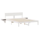 vidaXL Cadre de lit avec tables de chevet Blanc Bois massif en pin