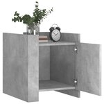 vidaXL Table de chevet gris béton 45x50x50 cm bois d’ingénierie
