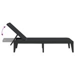 vidaXL Chaise longue anthracite 186x60x29 cm PP