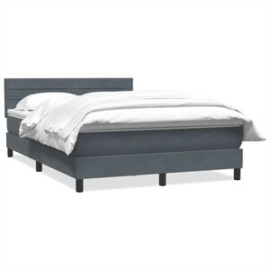 vidaXL Sommier à lattes de lit et matelas gris foncé 140x220cm velours