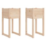 vidaXL Jardinières 2 Pièces 40x40x81 cm Bois massif de pin