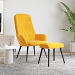 vidaXL Chaise de relaxation avec repose-pied Jaune moutarde Velours