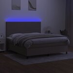 vidaXL Sommier à lattes de lit et matelas et LED Taupe 180x200cm Tissu