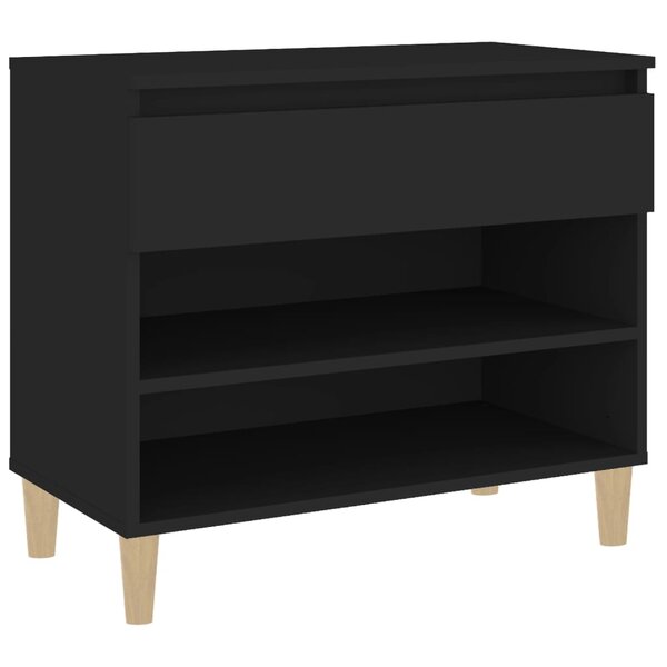 vidaXL Armoire à chaussures Noir 70x36x60 cm Bois d'ingénierie