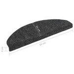 vidaXL Tapis autoadhésifs de marches 10 Pièces Gris foncé 65x21x4 cm