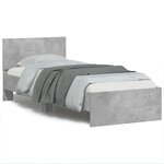 vidaXL Cadre de lit sans matelas avec lumières LED gris béton 75x190cm