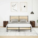 VidaXL Tables de chevet avec lumières LED 2 Pièces chêne fumé 38x34x50 cm