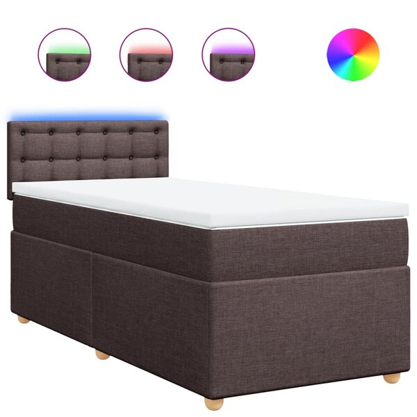 vidaXL Sommier à lattes de lit avec matelas Marron foncé 80x200 cm