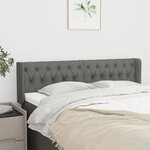 vidaXL Tête de lit avec oreilles Gris foncé 147x16x78/88 cm Tissu