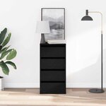 vidaXL Armoire à tiroirs Autre Noir 40 x 41 x 76 cm Bois d'ingénierie