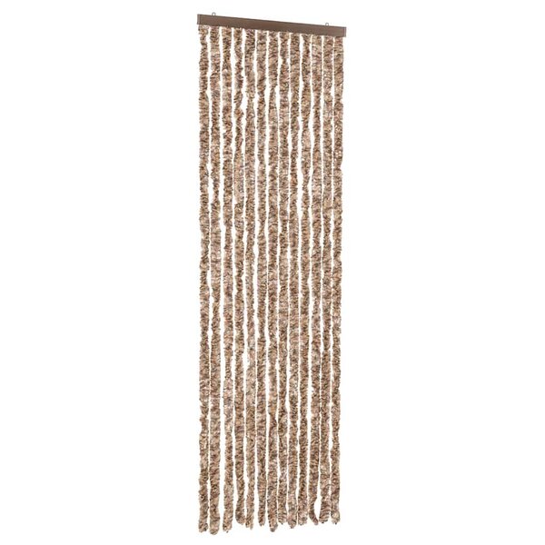 vidaXL Rideau anti-mouches beige et marron foncé 56x185 cm chenille
