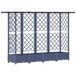 vidaXL Lit Élevé avec Treillis et Toit Gris 202 5 x 40 x 123 cm PP