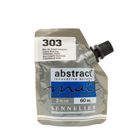 Peinture acrylique abstract matt - bleu de cobalt - sachet 60ml - sennelier