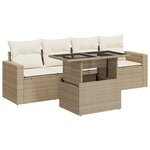 vidaXL Salon de jardin avec coussins 5 Pièces beige résine tressée