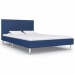 vidaXL Cadre de lit Bleu Tissu 120 x 200 cm