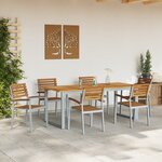 vidaXL Ensemble de salle à manger de jardin 7 pièces en bois massif d'acacia et métal