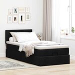 vidaXL Cadre de lit ottoman avec matelas noir 90x190 cm tissu