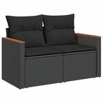 vidaXL Ensemble de canapé de jardin 9 Pièces Noir polyrotin