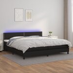vidaXL Sommier à lattes de lit avec matelas et LED Noir 200x200 cm
