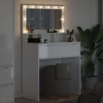 vidaXL Tables de maquillage pour chambre avec tiroir Blanc brillant