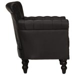 vidaXL Fauteuil Noir Cuir de chèvre véritable