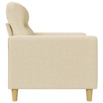 vidaXL Canapé à 3 places Crème 180 cm Tissu