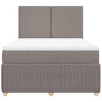 vidaXL Sommier à lattes de lit avec matelas Taupe 160x200 cm Tissu