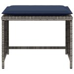 vidaXL Chaise de jardin avec tabouret gris résine tressée