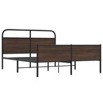 vidaXL Cadre de lit en métal sans matelas chêne marron 150x200 cm