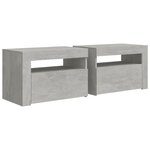 vidaXL Tables de chevet 2 Pièces avec LED Gris béton 60x35x40 cm